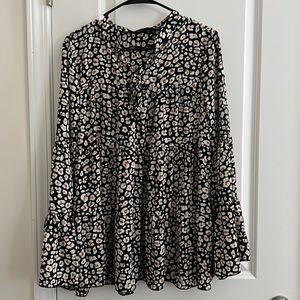 Leopard Ruffle Blouse
